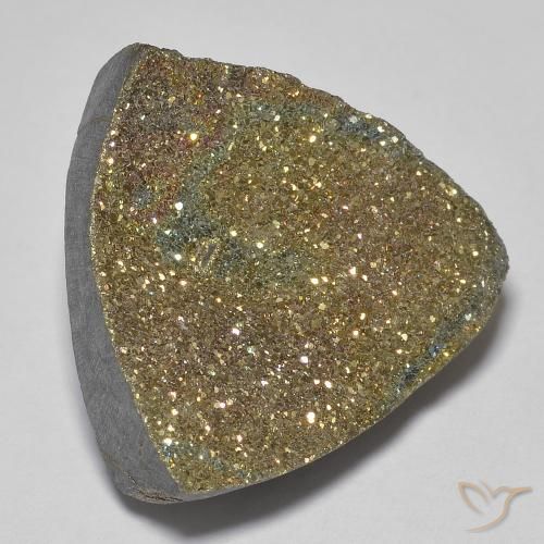 Pyrite arc-en-ciel Multicolore naturelle Trillion, 16.94 ct, Opaque
