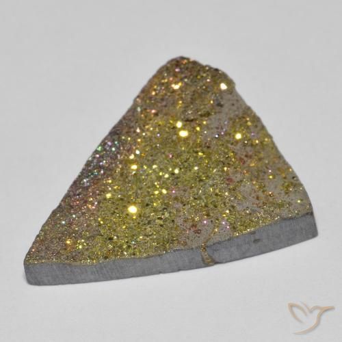 Pyrite arc-en-ciel Multicolore naturelle Trillion, 13.27 ct, Opaque