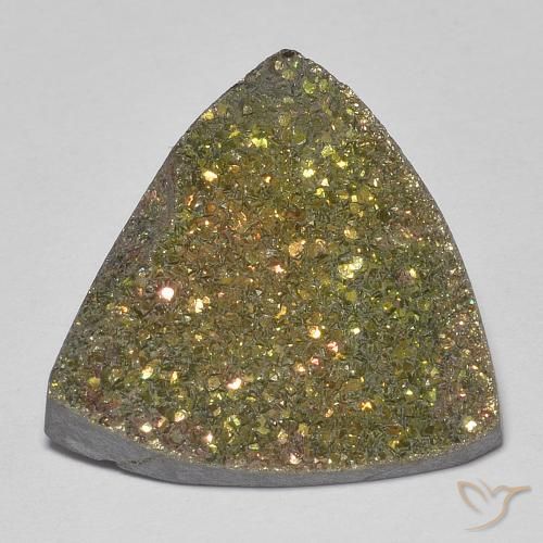 7.70ct Naturel Multicolore Pyrite arc-en-ciel, Trillion, Opaque