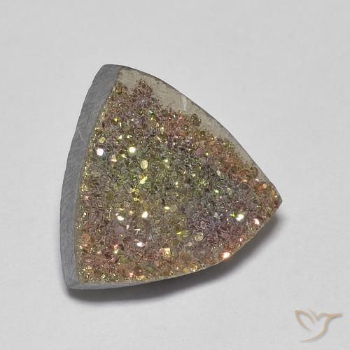 Pyrite arc-en-ciel Multicolore naturelle Trillion, 4.47 ct, Opaque