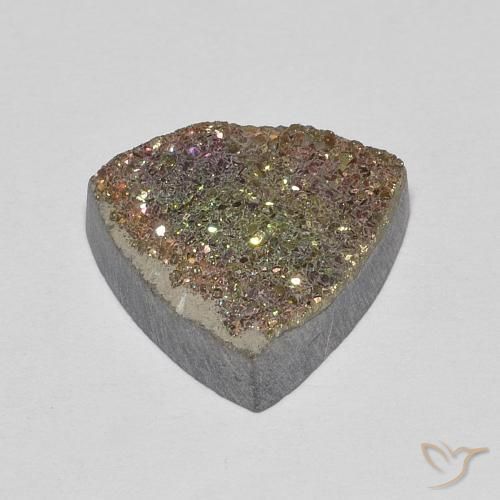 Pyrite arc-en-ciel Multicolore naturelle Trillion, 4.47 ct, Opaque