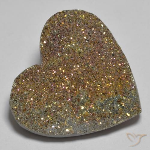 Pyrite arc-en-ciel Multicolore naturelle Cœur, 23.12 ct, Opaque