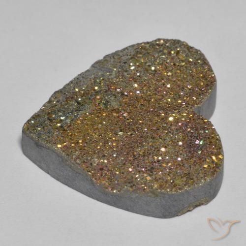 Pyrite arc-en-ciel Multicolore naturelle Cœur, 23.12 ct, Opaque
