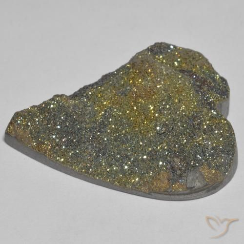 Pyrite arc-en-ciel Multicolore naturelle Cœur, 37.39 ct, Opaque
