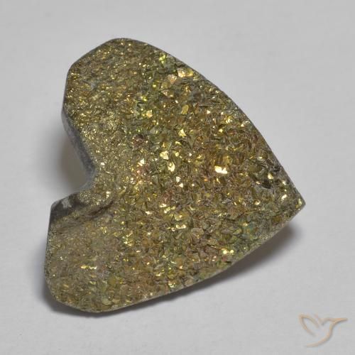 Pyrite arc-en-ciel Multicolore naturelle Cœur, 12.01 ct, Opaque