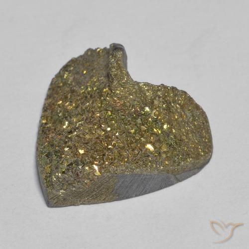 Pyrite arc-en-ciel Multicolore naturelle Cœur, 12.01 ct, Opaque