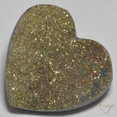 Pyrite arc-en-ciel Multicolore naturelle Cœur, 29.66 ct, Opaque
