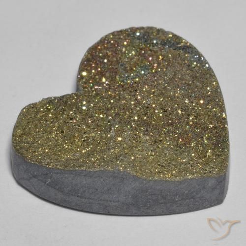 Pyrite arc-en-ciel Multicolore naturelle Cœur, 29.66 ct, Opaque