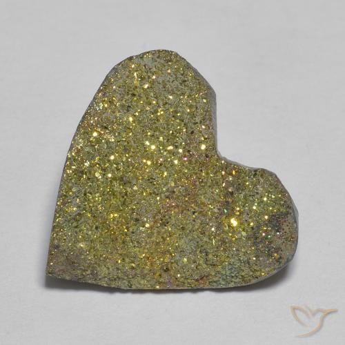 Pyrite arc-en-ciel Multicolore naturelle Cœur, 9.00 ct, Opaque
