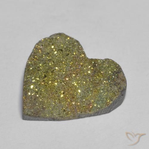 Pyrite arc-en-ciel Multicolore naturelle Cœur, 9.00 ct, Opaque