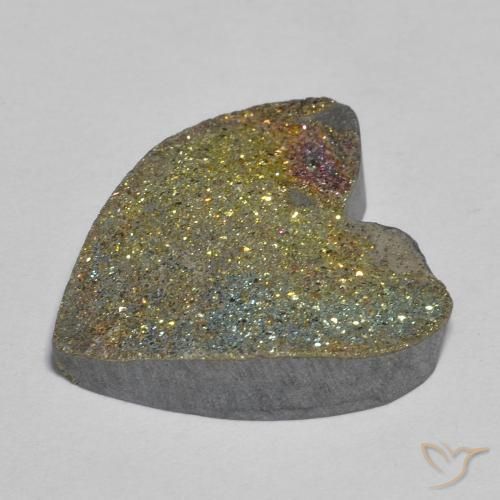 Pyrite arc-en-ciel Multicolore naturelle Cœur, 10.02 ct, Opaque