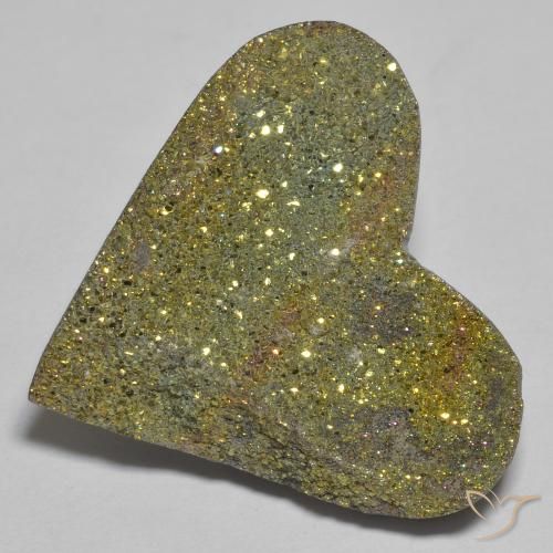 Pyrite arc-en-ciel Multicolore naturelle Cœur, 18.98 ct, Opaque