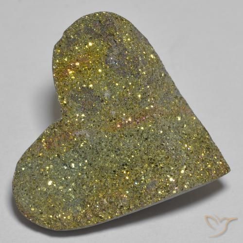 Pyrite arc-en-ciel Multicolore naturelle Cœur, 18.98 ct, Opaque