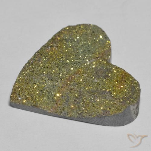 Pyrite arc-en-ciel Multicolore naturelle Cœur, 18.98 ct, Opaque