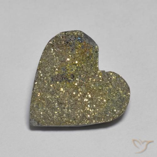 Pyrite arc-en-ciel Multicolore naturelle Cœur, 6.09 ct, Opaque