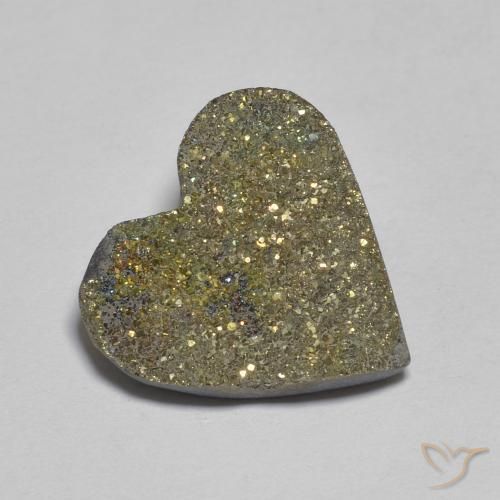 Pyrite arc-en-ciel Multicolore naturelle Cœur, 6.09 ct, Opaque