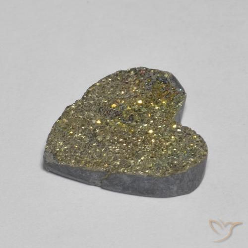 Pyrite arc-en-ciel Multicolore naturelle Cœur, 6.09 ct, Opaque