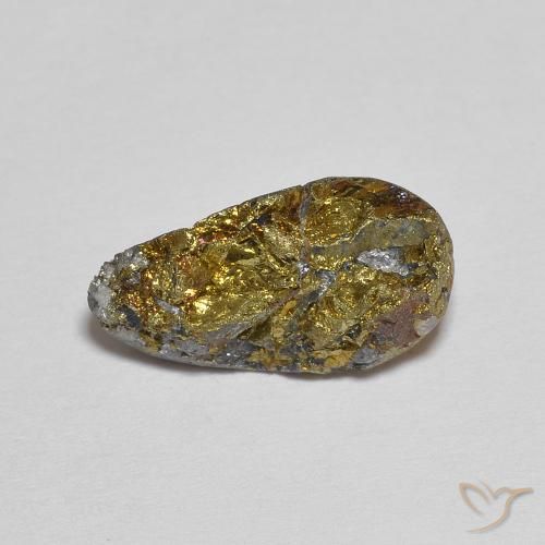 Pyrite arc-en-ciel multicolore naturelle forme fantaisie, 4,97 ct, opaque