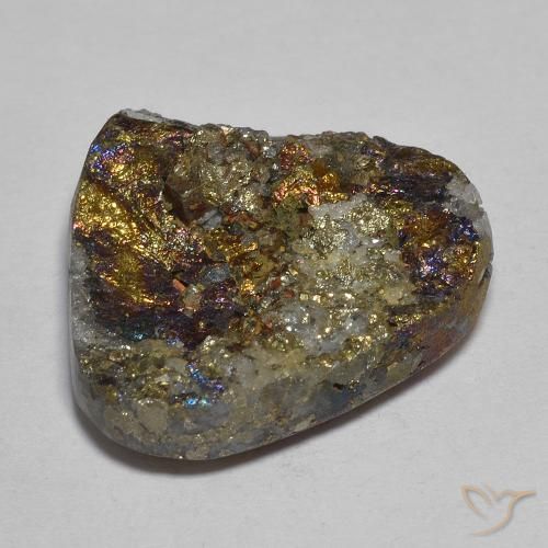 Pyrite arc-en-ciel Multicolore naturelle Forme fantaisie, 17.21 ct, Opaque