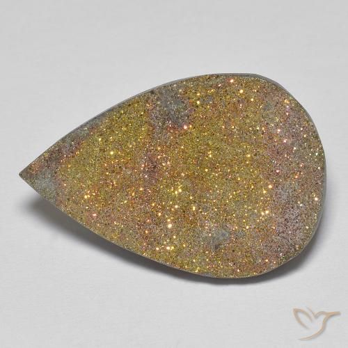13.57ct Naturel Multicolore Pyrite arc-en-ciel, En forme de poire, Opaque