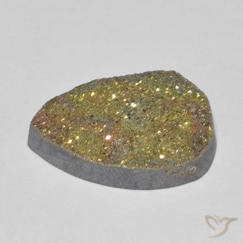 Pyrite arc-en-ciel Multicolore naturelle En forme de poire, 8.05 ct, Opaque