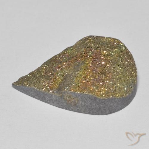 Pyrite arc-en-ciel Multicolore naturelle En forme de poire, 14.54 ct, Opaque