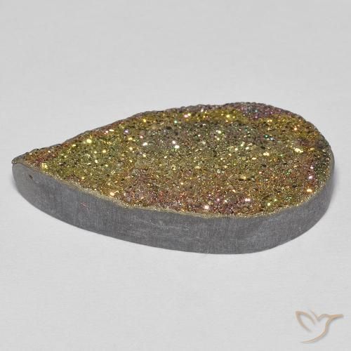 Pyrite arc-en-ciel Multicolore naturelle En forme de poire, 12.27 ct, Opaque