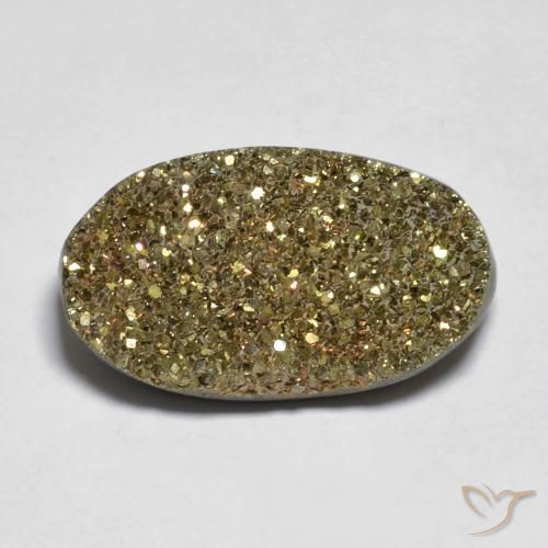 Pyrite arc-en-ciel Multicolore naturelle ovale, 10.10 ct, Opaque