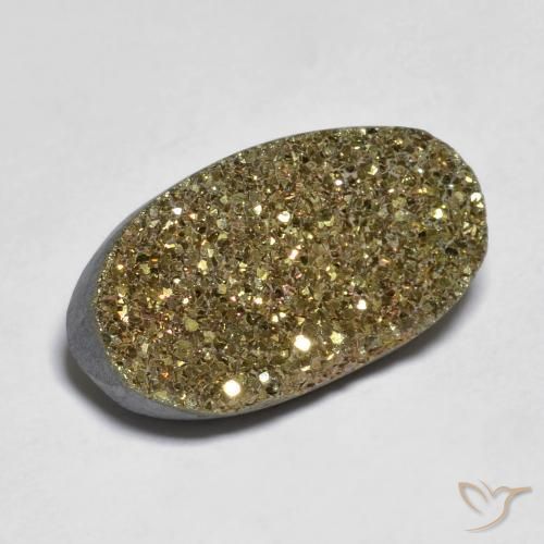 Pyrite arc-en-ciel Multicolore naturelle ovale, 10.10 ct, Opaque
