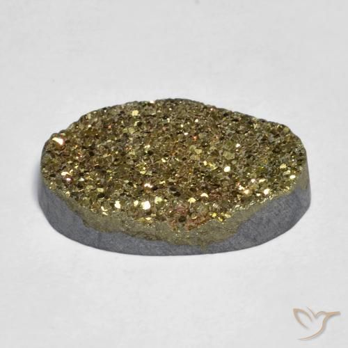 Pyrite arc-en-ciel Multicolore naturelle ovale, 10.10 ct, Opaque
