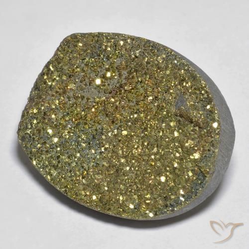 Pyrite arc-en-ciel Multicolore naturelle ovale, 20.95 ct, Opaque