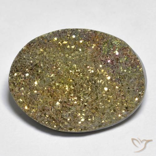 19.53ct Naturel Multicolore Pyrite arc-en-ciel, ovale, Opaque