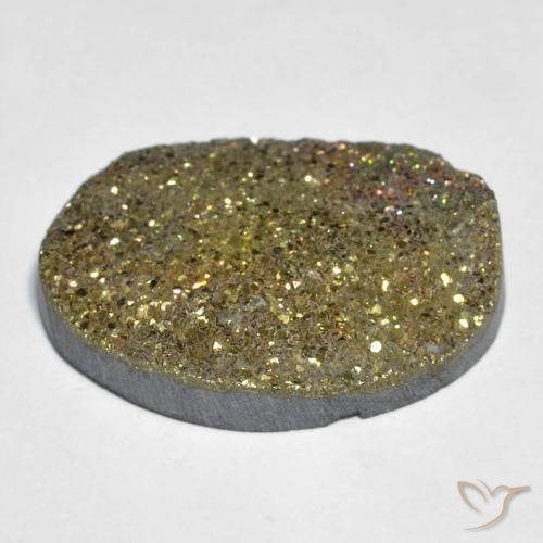 Pyrite arc-en-ciel Multicolore naturelle ovale, 19.53 ct, Opaque