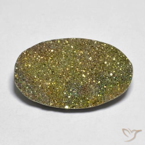 10.83ct Naturel Multicolore Pyrite arc-en-ciel, ovale, Opaque