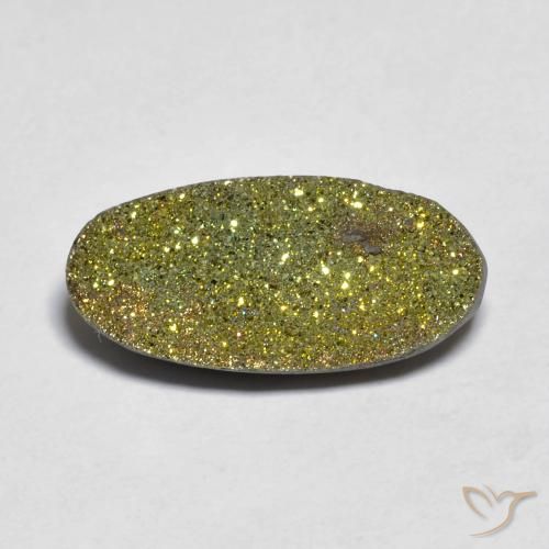 Pyrite arc-en-ciel Multicolore naturelle ovale, 5.50 ct, Opaque
