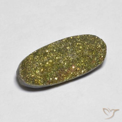 Pyrite arc-en-ciel Multicolore naturelle ovale, 7.24 ct, Opaque