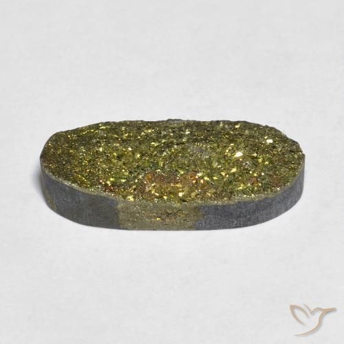 Pyrite arc-en-ciel Multicolore naturelle ovale, 7.24 ct, Opaque
