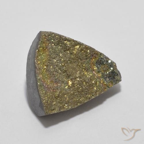 Pyrite arc-en-ciel Multicolore naturelle Trillion, 4.89 ct, Opaque