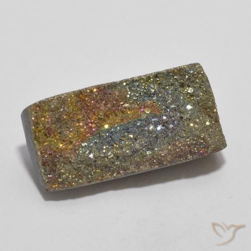 Pyrite arc-en-ciel Multicolore naturelle Baquette, 5.59 ct, Opaque