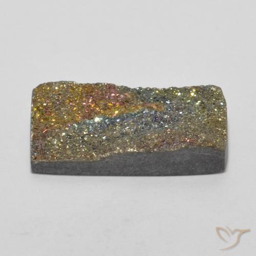 Pyrite arc-en-ciel Multicolore naturelle Baquette, 5.59 ct, Opaque