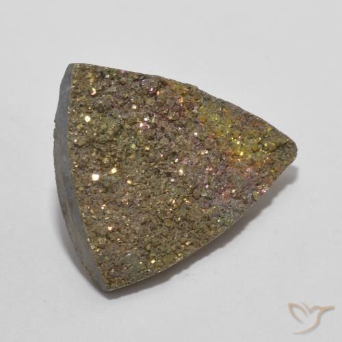 Pyrite arc-en-ciel Multicolore naturelle Trillion, 7.81 ct, Opaque