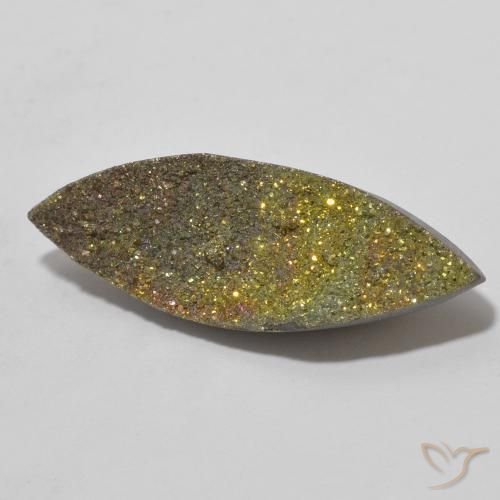 Pyrite arc-en-ciel Multicolore naturelle Marquise, 6.89 ct, Opaque