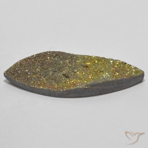 Pyrite arc-en-ciel Multicolore naturelle Marquise, 6.89 ct, Opaque
