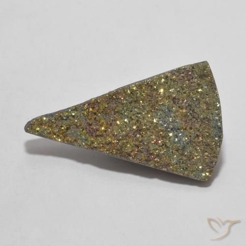 4.43ct Naturel Multicolore Pyrite arc-en-ciel, Trillion, Opaque