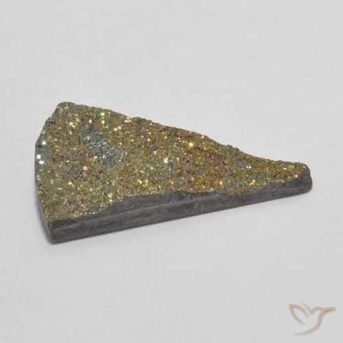 Pyrite arc-en-ciel Multicolore naturelle Trillion, 4.43 ct, Opaque