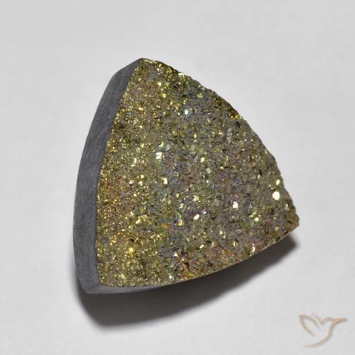 Pyrite arc-en-ciel Multicolore naturelle Trillion, 6.36 ct, Opaque