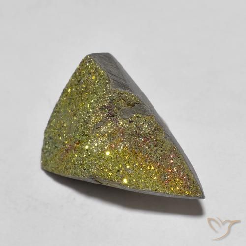 Pyrite arc-en-ciel Multicolore naturelle Trillion, 5.95 ct, Opaque