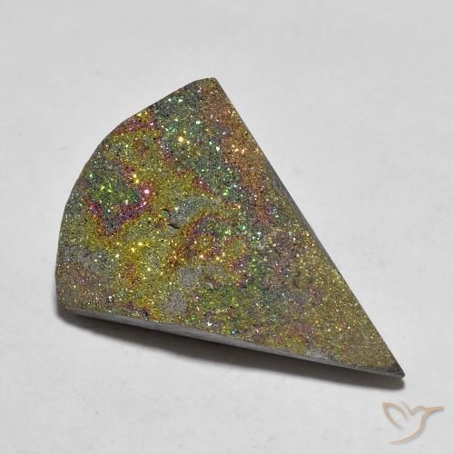 Pyrite arc-en-ciel Multicolore naturelle En forme de poire, 10.16 ct, Opaque