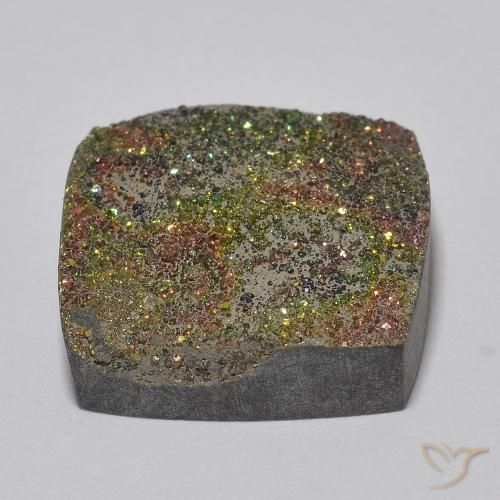 Pyrite arc-en-ciel Multicolore naturelle Carré, 9.32 ct, Opaque