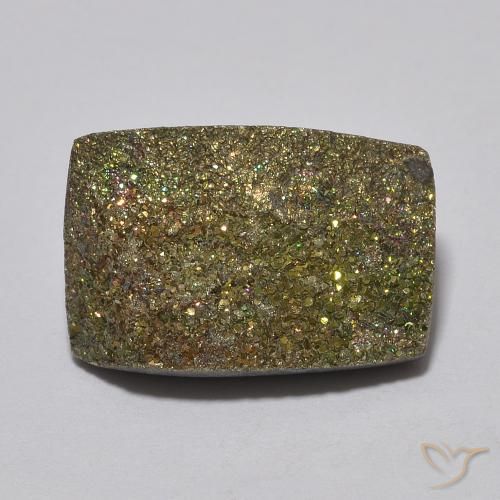 5.28ct Naturel Multicolore Pyrite arc-en-ciel, Baquette, Opaque